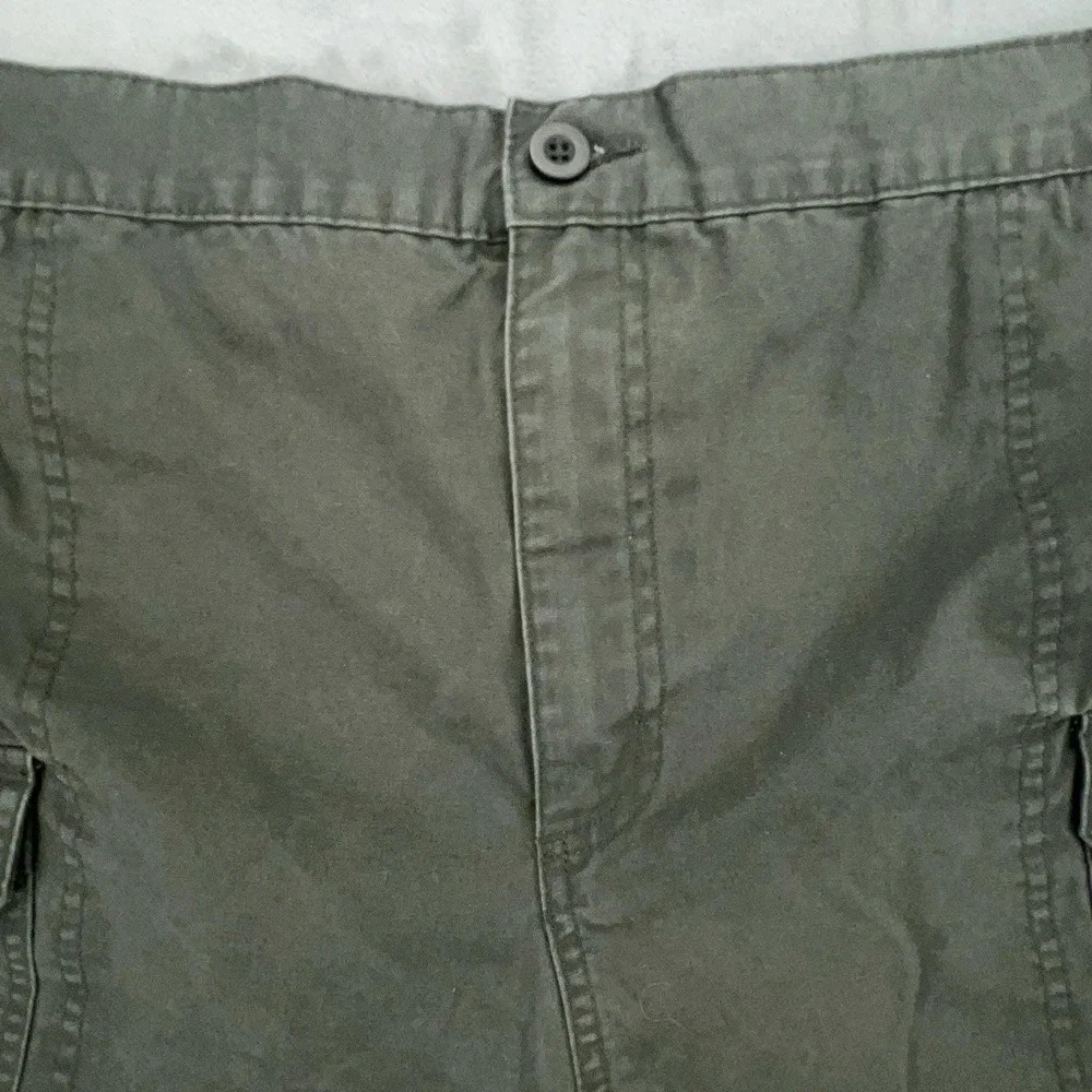 Basic Editions Mens Cargo Shorts Olive Green Elastic Waist‎ Cotton XXL